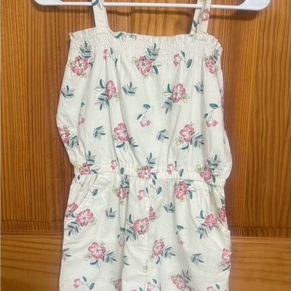 Carter’s Girls Floral White Pink Green One Piece Romper Size 8/8A Like new - Picture 3 of 6